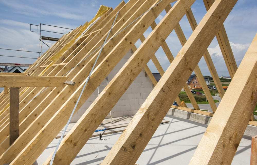 Framework of a new residential roof