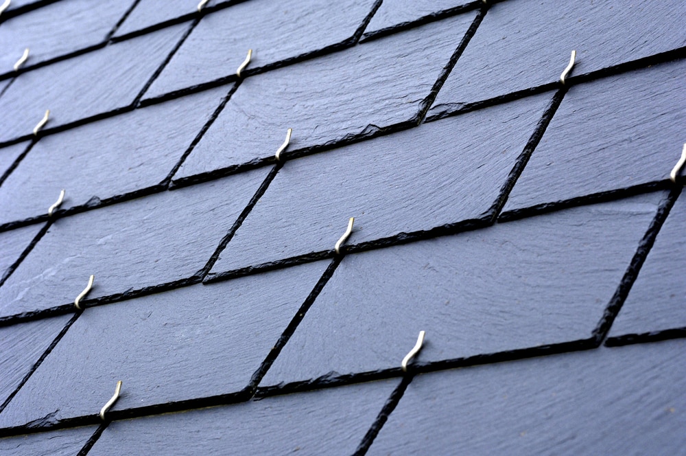 Close-up of slate roofing