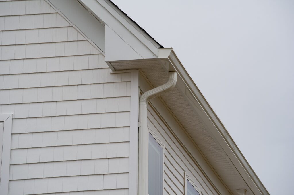 Seamless gutters on home